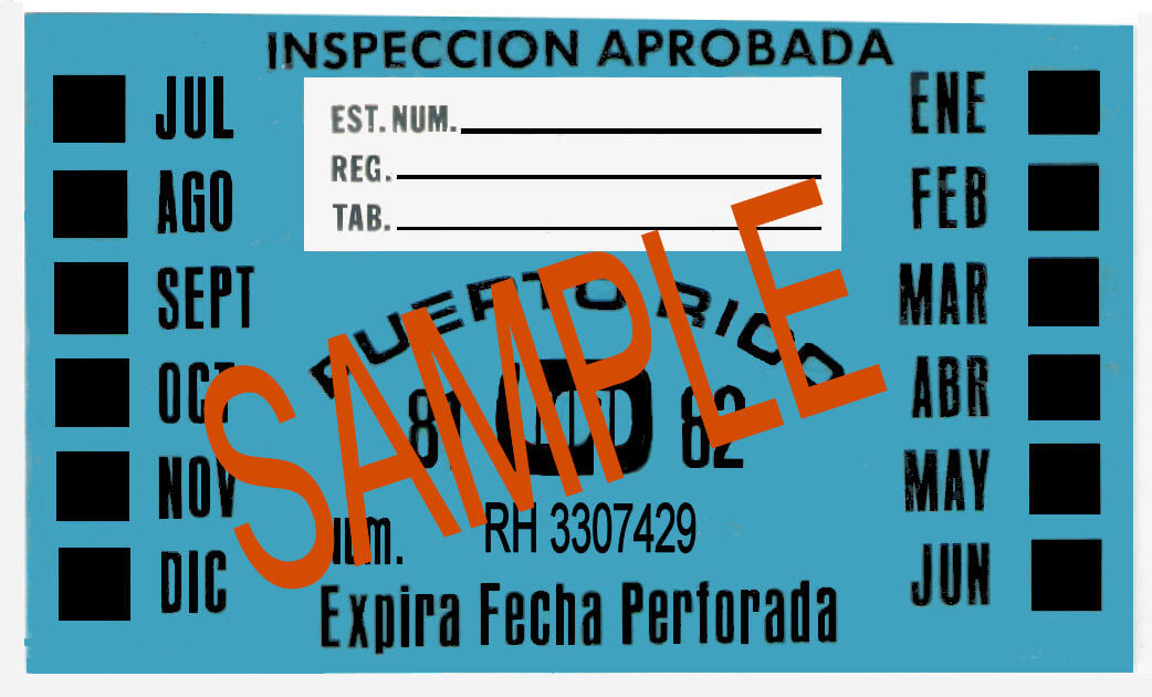 Modal Additional Images for Puerto Rico 1981-82 Inspection sticker